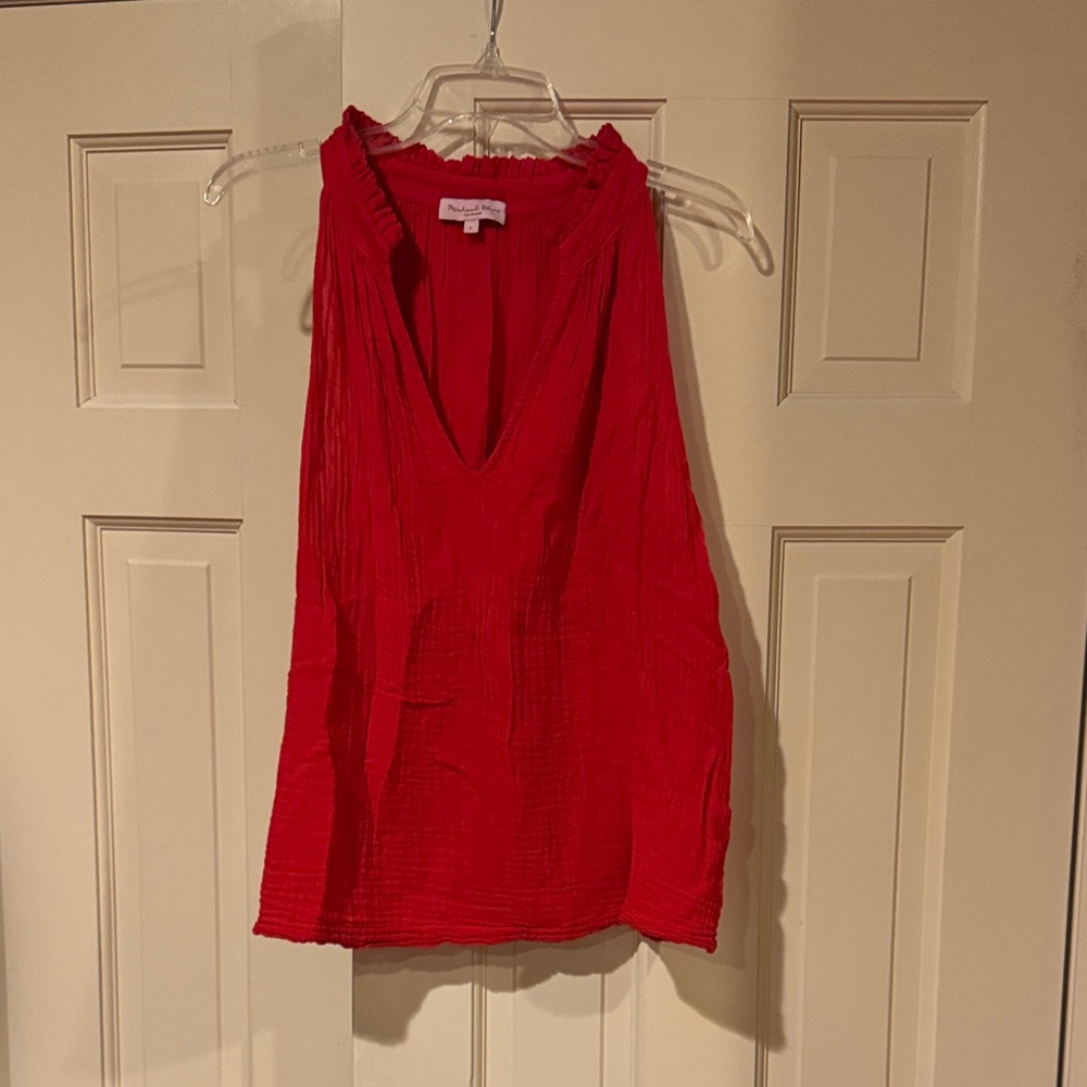 Michael Stars Vibrant Red Sleeveless Blouse